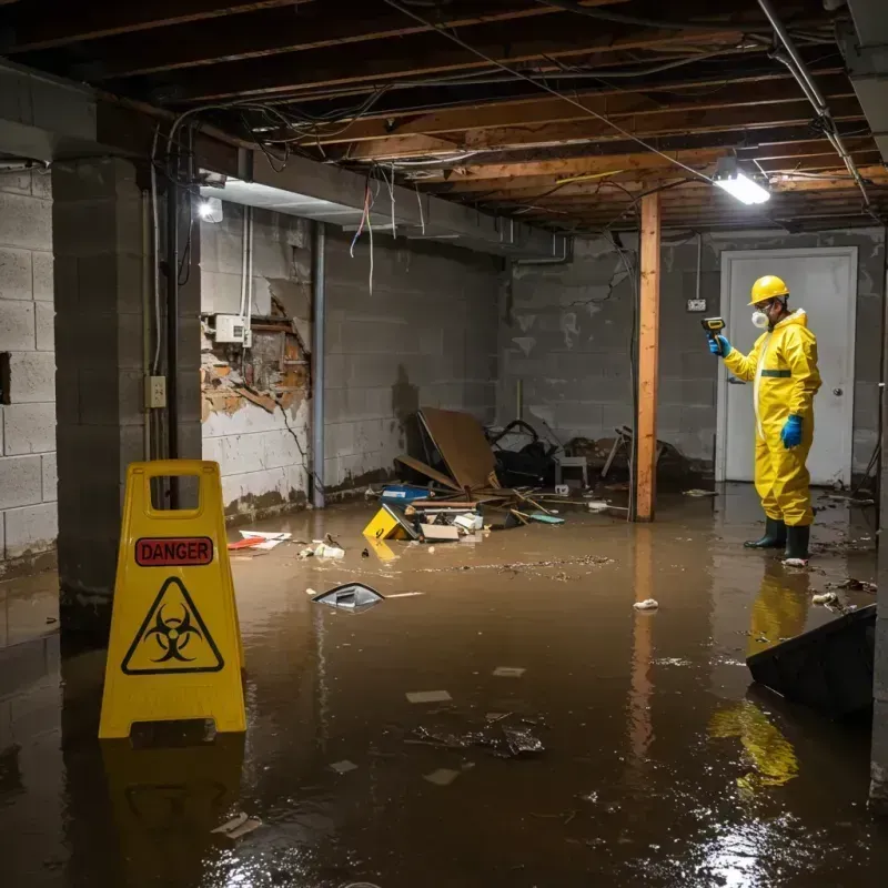 Flooded Basement Electrical Hazard in Okmulgee County, OK Property