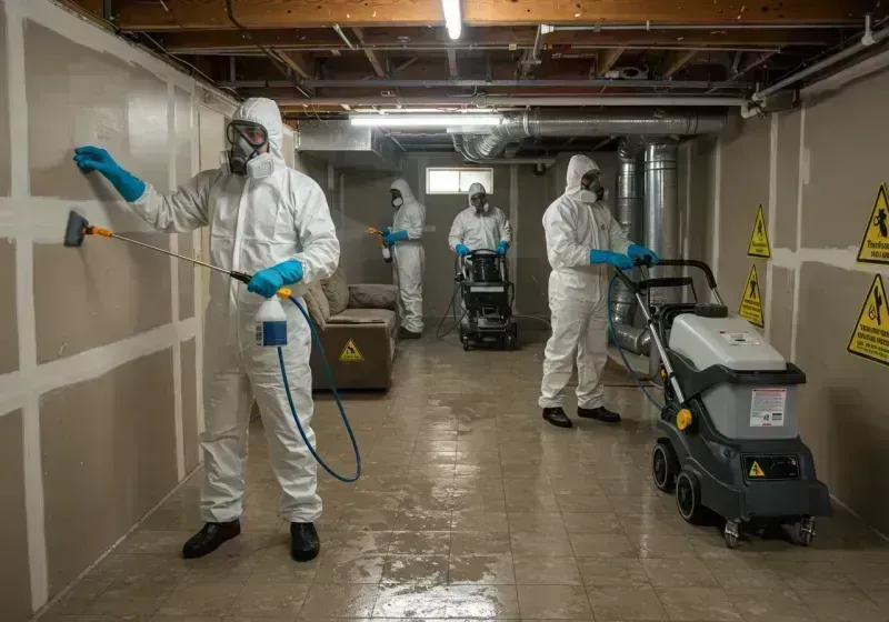 Basement Moisture Removal and Structural Drying process in Okmulgee County, OK